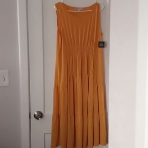 Robbie Bee Maxi Dress. Gold, Misses Size Large (NWOT)